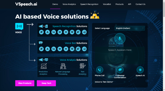 Introducing VSpeech.ai, India’s Top Platform for AI Based Vernacular Voice Solution